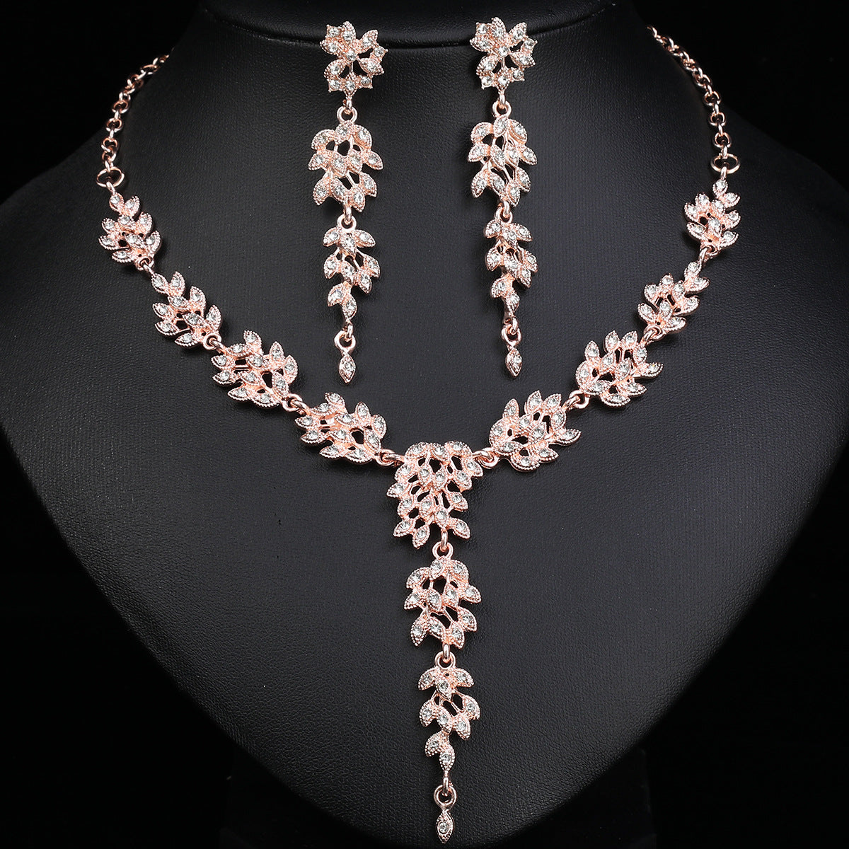 High-grade Crystal Diamond Wedding Dress Banquet Jewelry Set