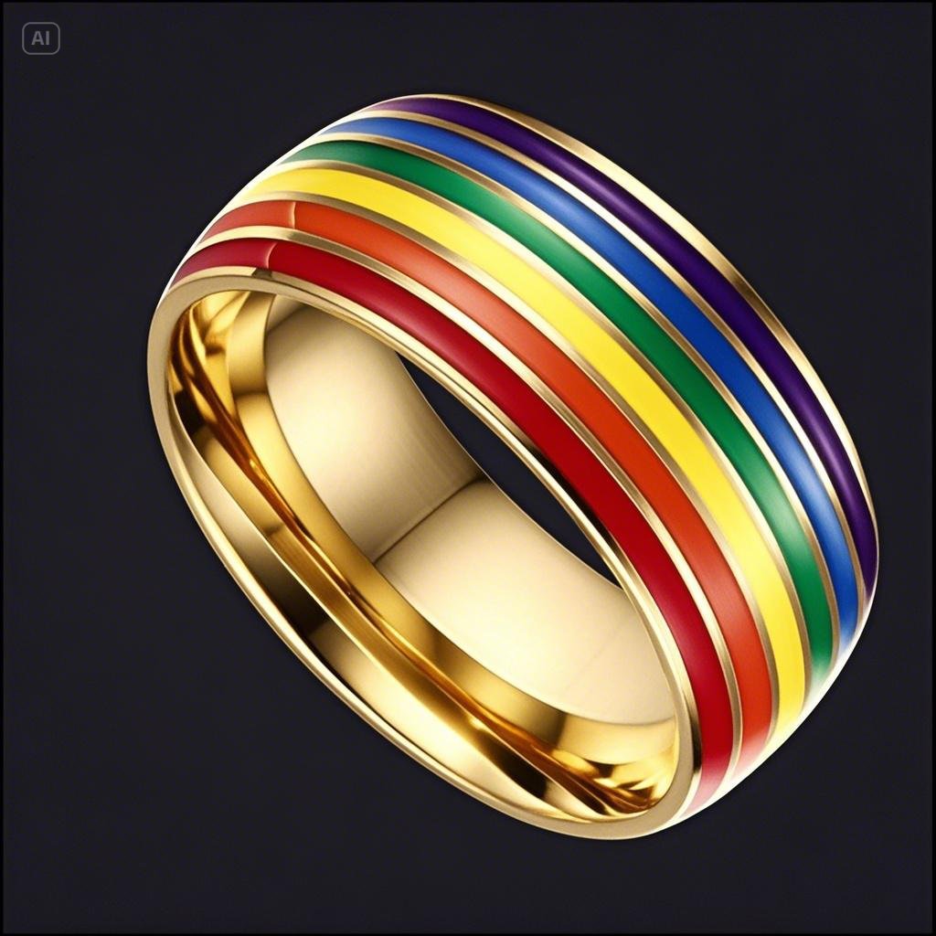 Steel Niche High-grade Light Luxury Stainless Rainbow Ring