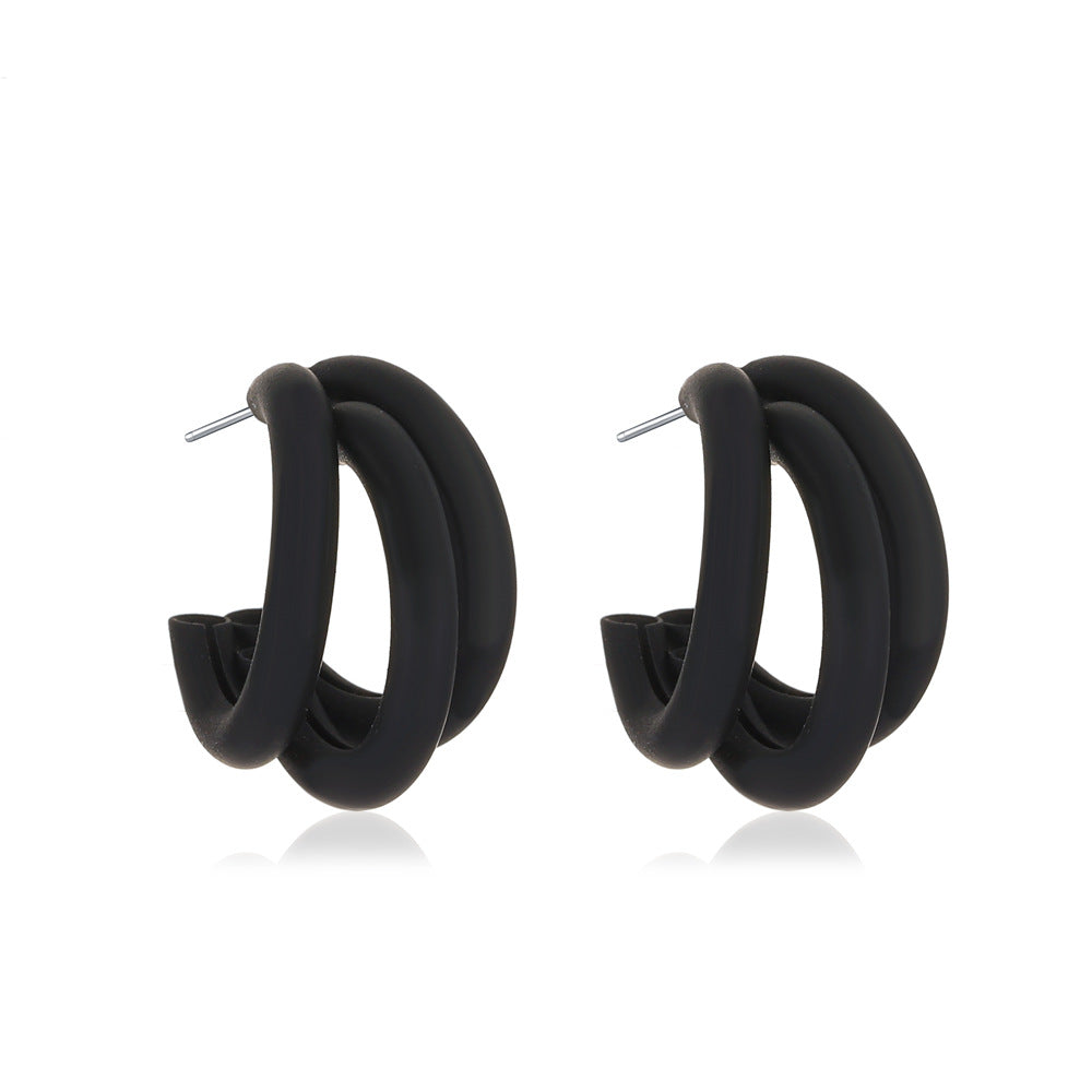 Women's Style Fresh Simple Shaped Retro Round Stud Earrings