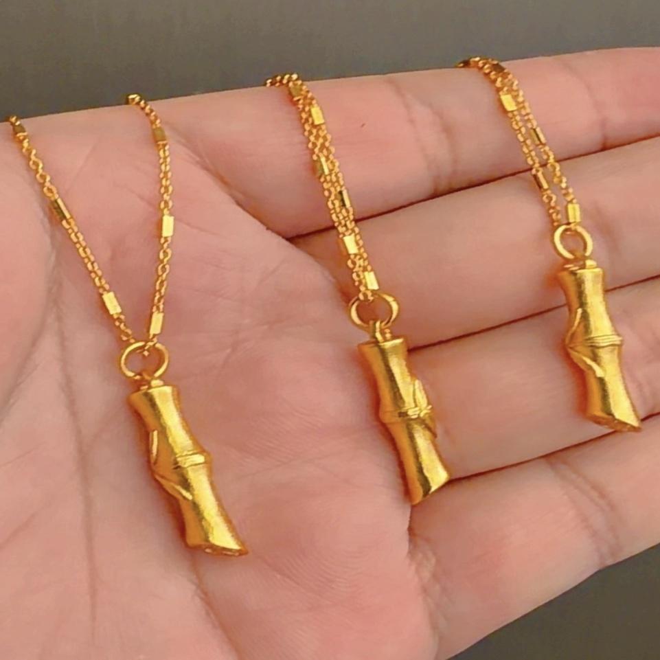 Women's Bamboo Joint Ancient Brushed Clavicle Chain Pendants