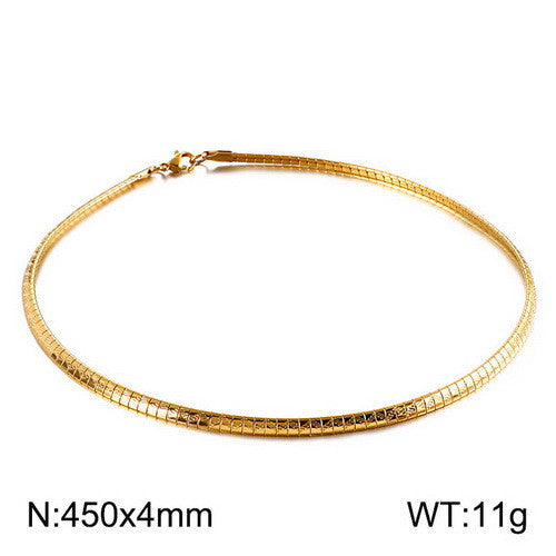 Women's & Men's Fashion Titanium Steel Simple Popular Round Gold Necklaces