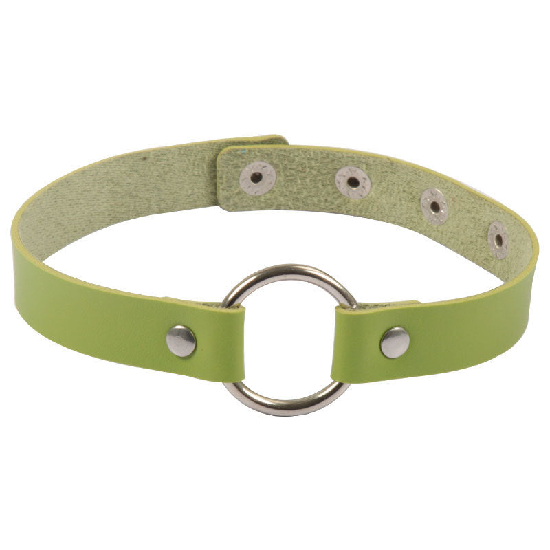 Rock Street Shooting Nightclub Leather Round Necklet Collar