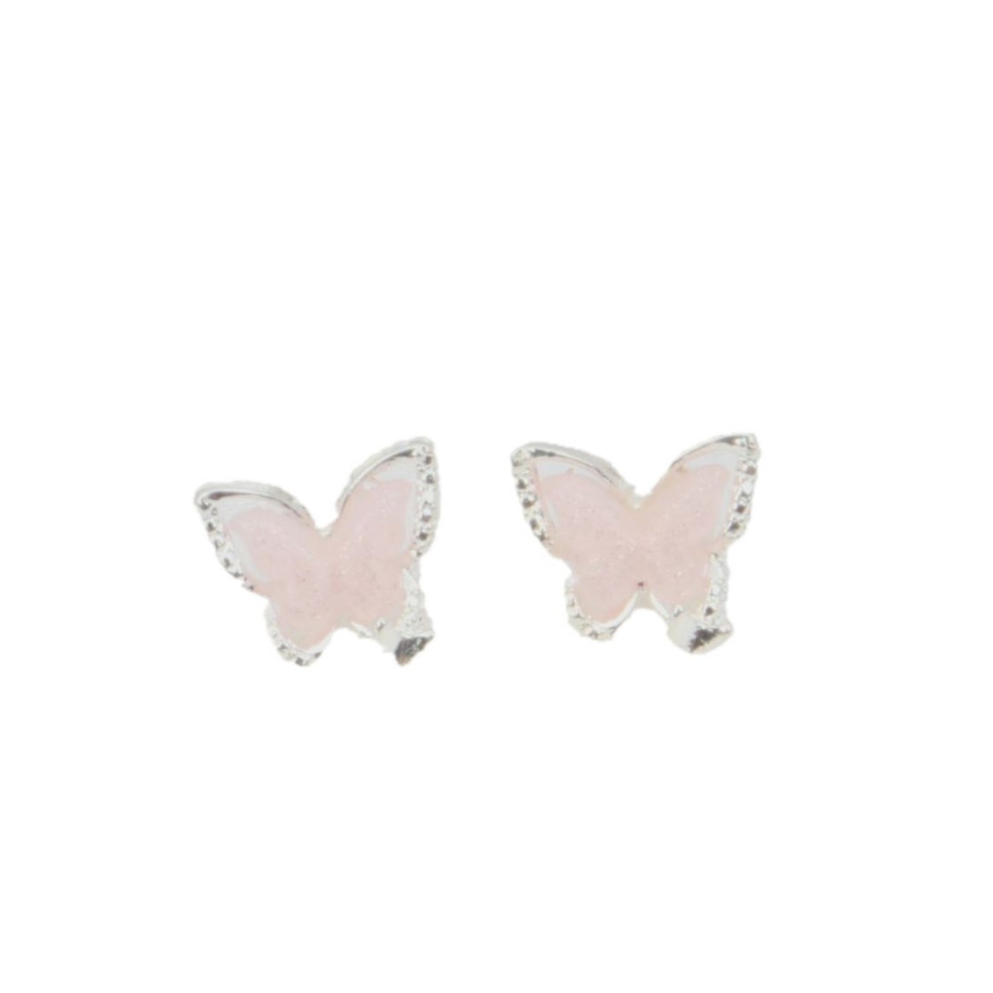 Sier Needle Summer Cute Pink Butterfly Graceful Rings