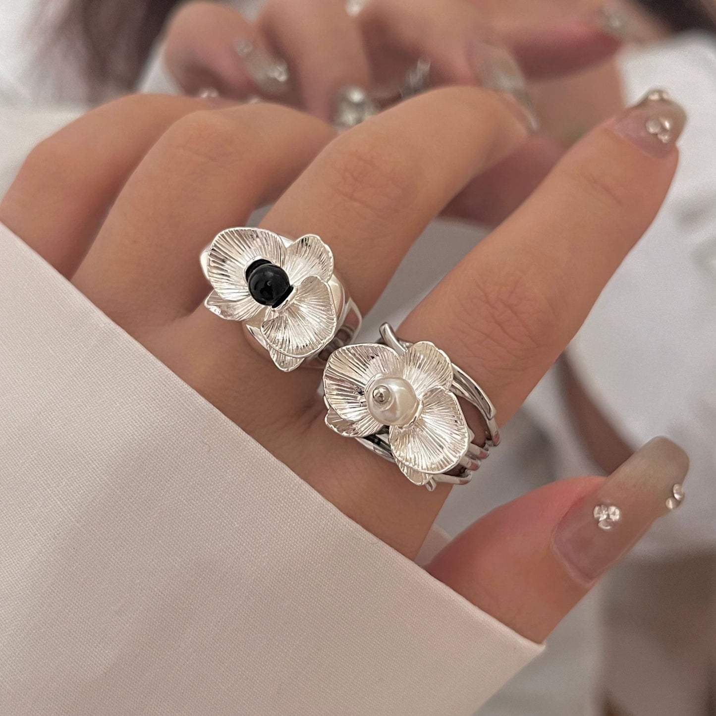 Temperament High Sense Cold Wind Devil's Eye Stacked Ring