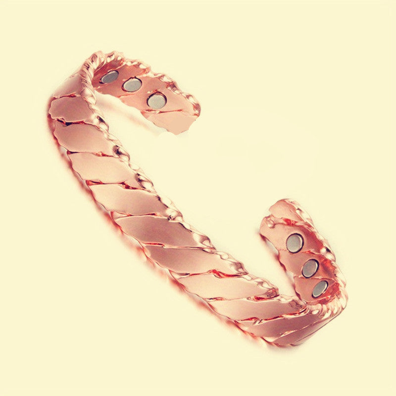 Jingling Retro Pure Copper Magnet Open-ended Bracelets