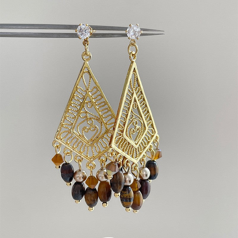 Women's Round Flower Vintage Ethnic Style Ear Niche Rings
