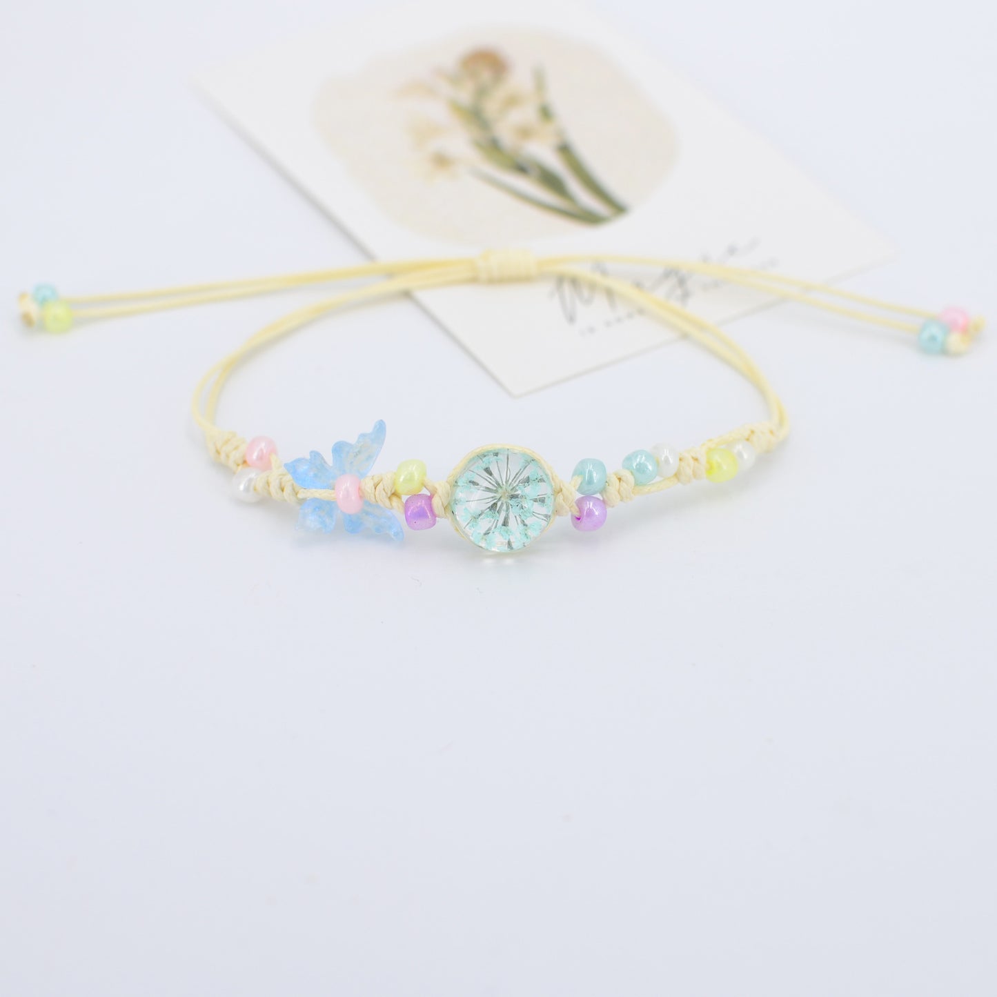 Dried Flower Preserved Fresh Real Butterfly Bracelet