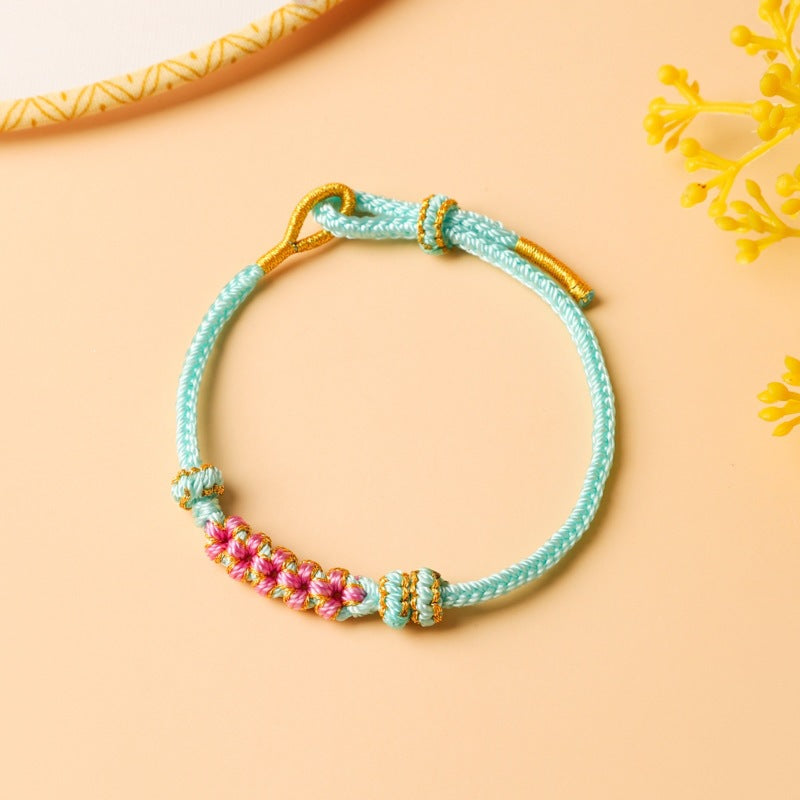 Children's Colorful Braided Rope Wrist String Safe Red Bracelet