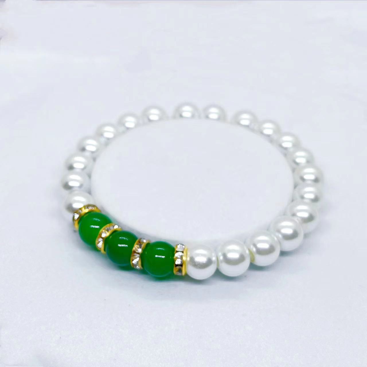 Glass Spot Drill Green Chalcedony Mother's Day Gift Necklaces