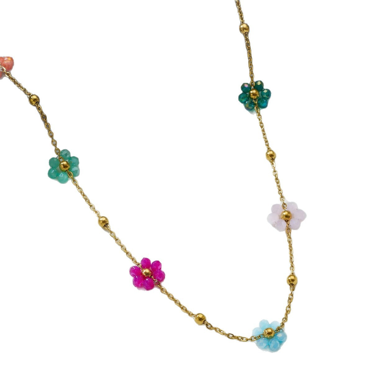 Sweet Flowers Chain Color Relaxed Stainless Bracelets
