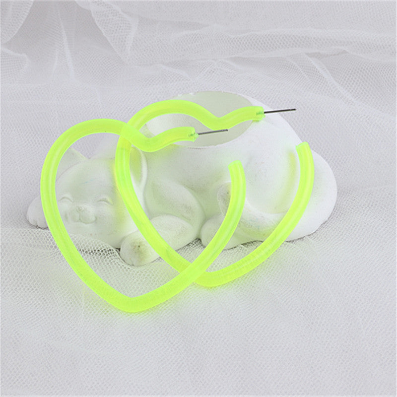 Love Heart Colorful Acrylic Colored Series Earrings