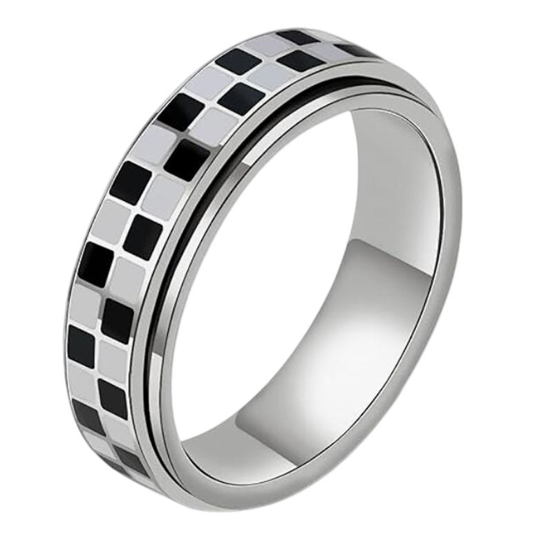 Fashion Open Adjustable Rotatable Stainless Steel Rings