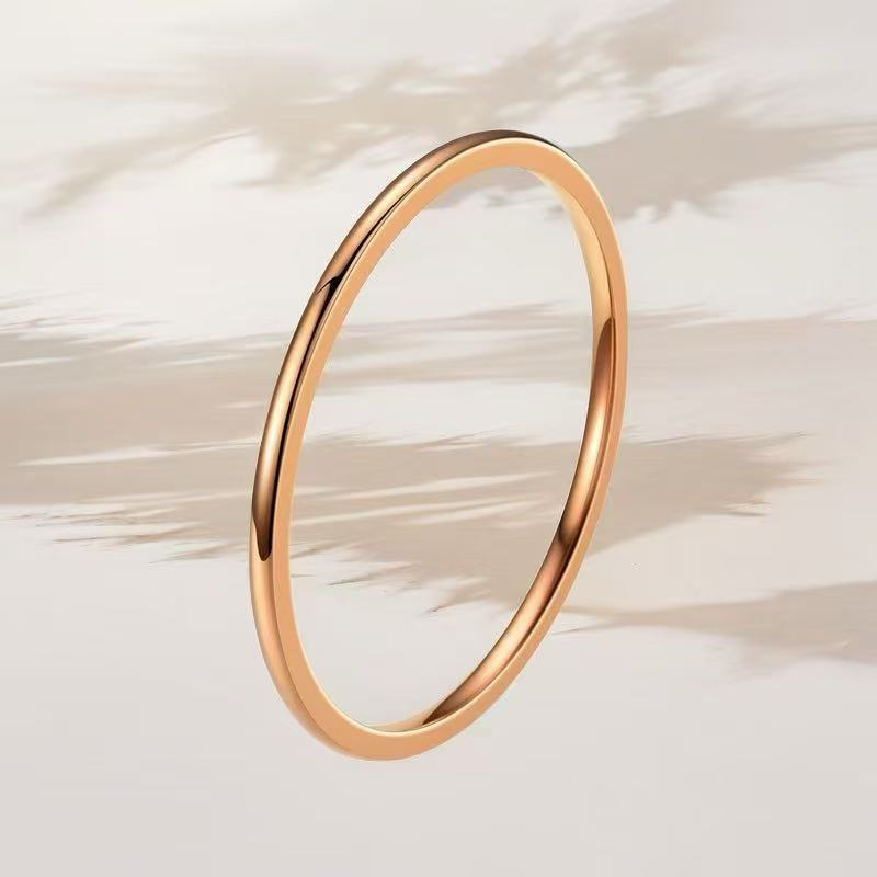 Titanium Steel Female French Electroplating Niche Bag Ring