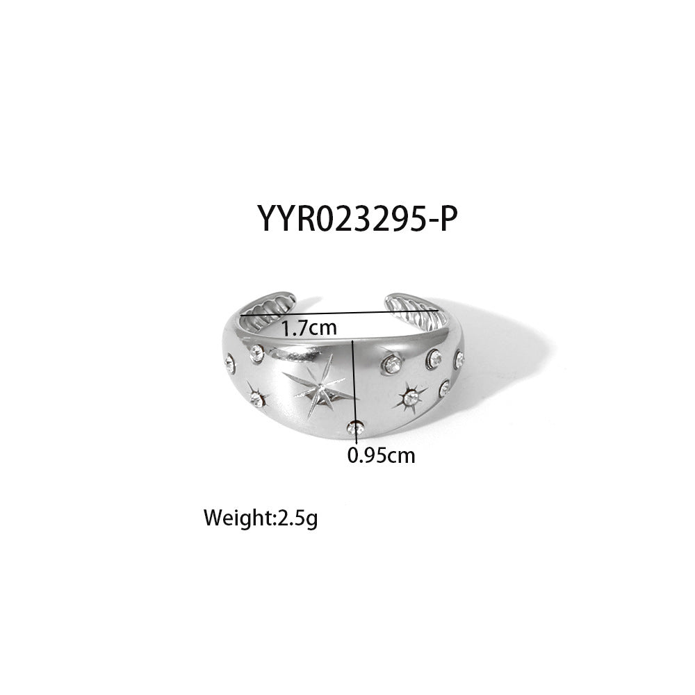 Open Titanium Steel Finger Decoration Irregular High-grade Rings