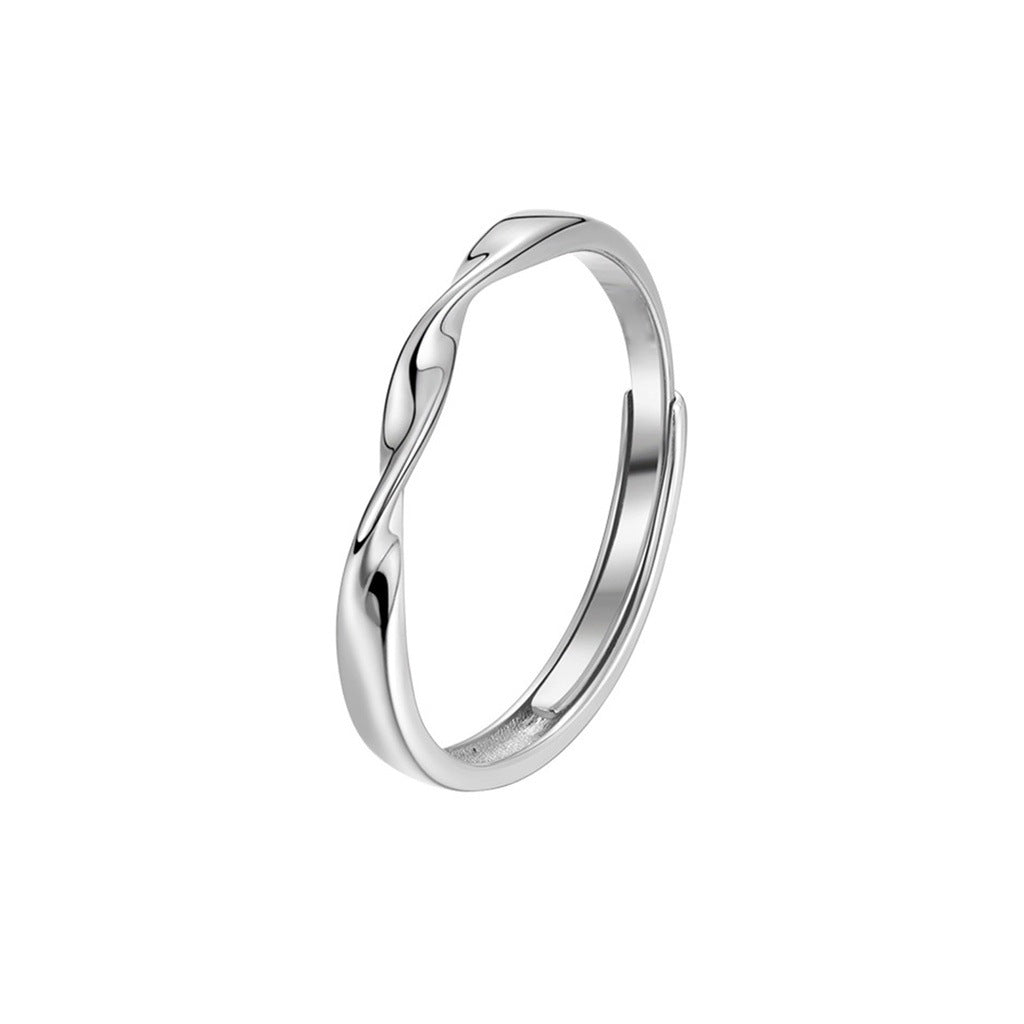 Women's & Men's Mobius Strip Couple Fashion Copper Inlaid Zircon Rings