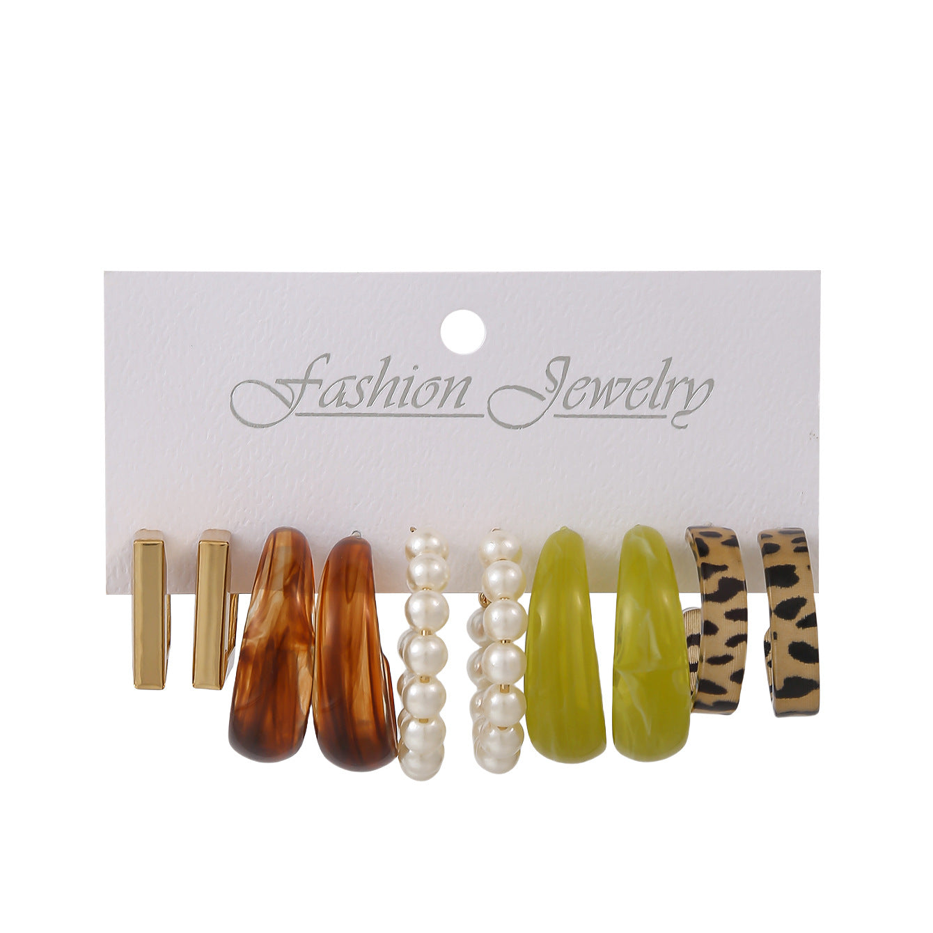 Women's Fashion Personality Wear Resin Shaped Suit Earrings