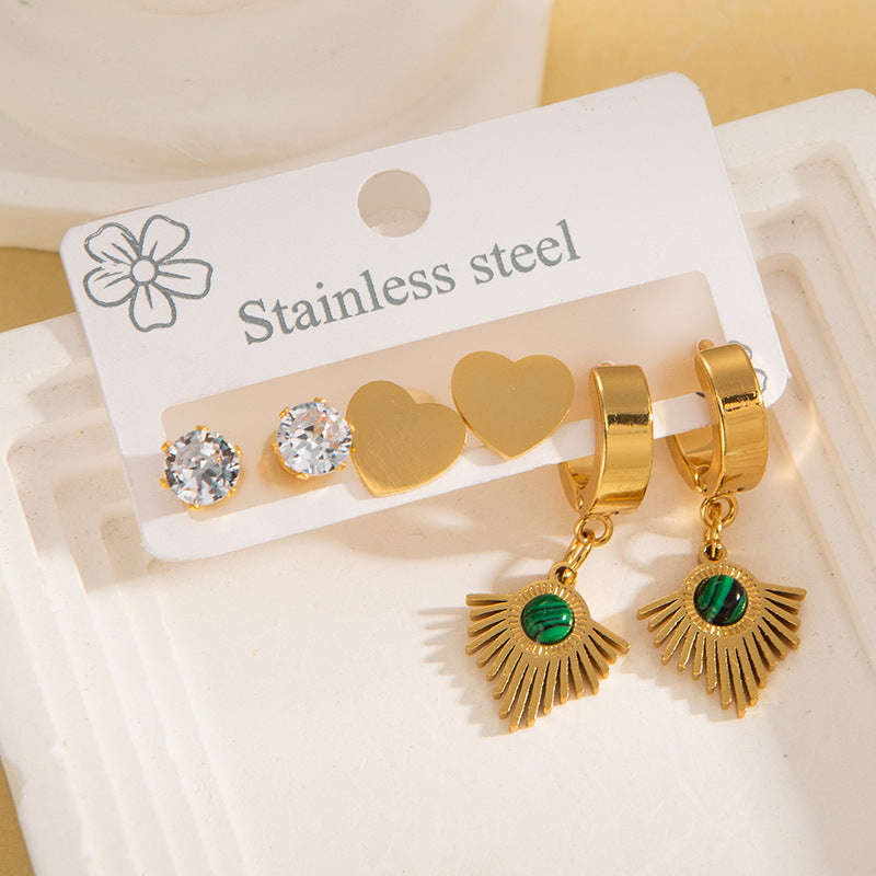 Titanium Steel Ear Exquisite Small Gold-plated Earrings