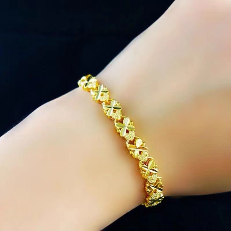 Women's Imitation Gold Lucky Beads Heart Jewelry Bracelets