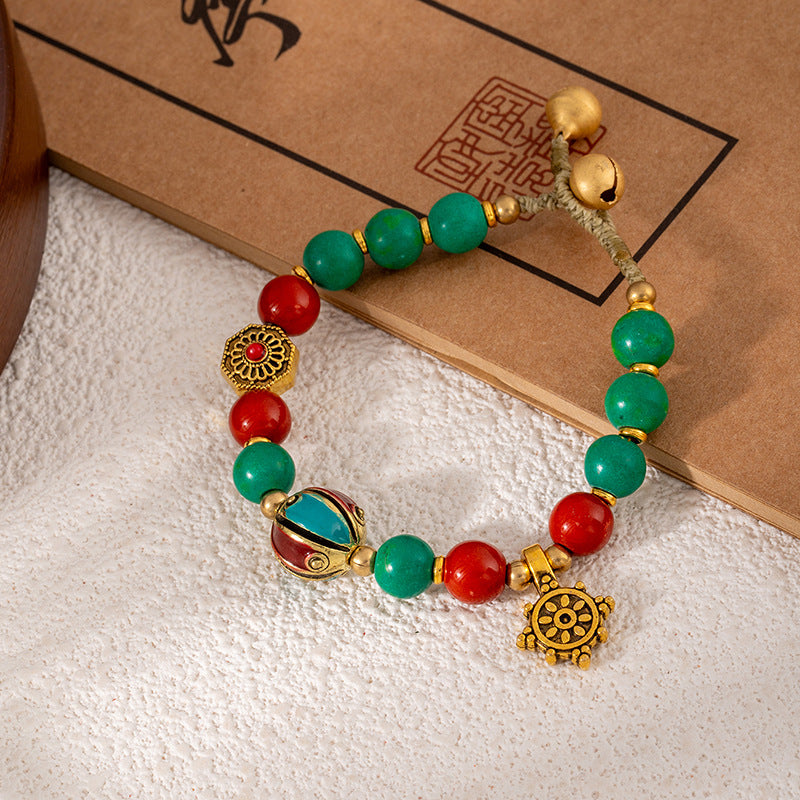 Colorful Turquoise Retro Artistic Personality Nepal Creative Crafts Braid Bracelet