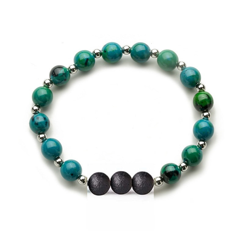 Women's & Men's Volcanic Rock Couple Beaded Elastic String Bracelet