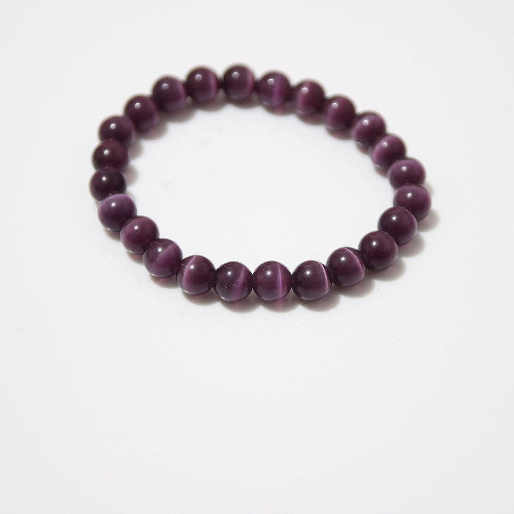 Women's Natural Pink Crystal Agate Tiger Eye Bracelet