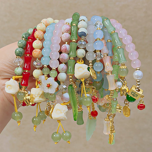 Glass Beaded Female Sweet Lily Gift Bracelets