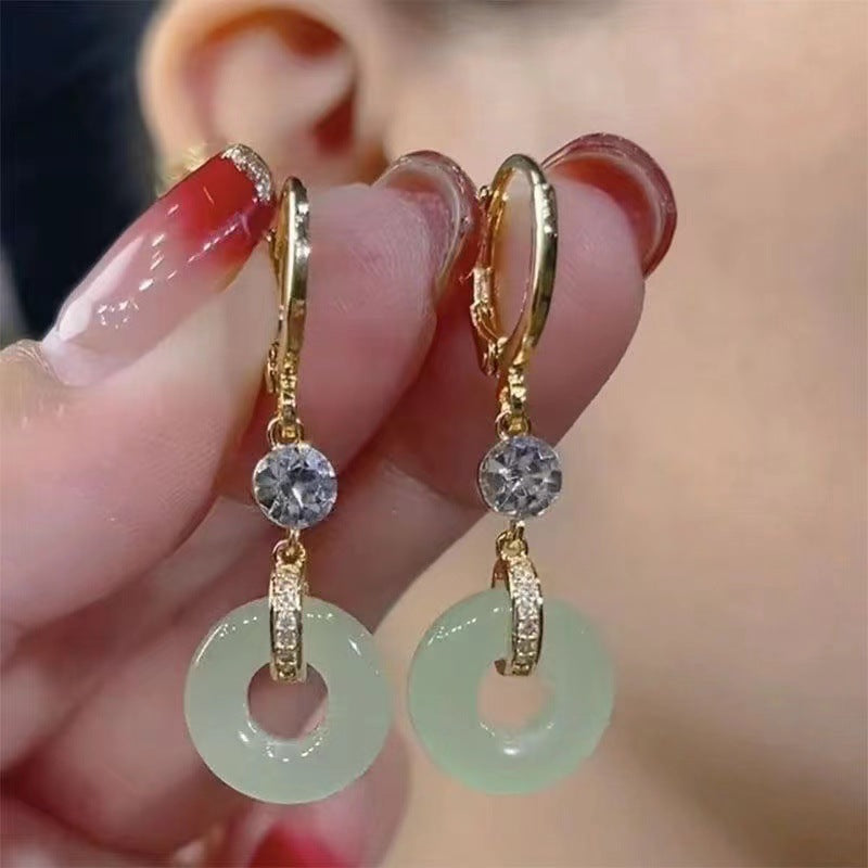 Diamond Tassel Female Temperamental Long Eardrops Earrings