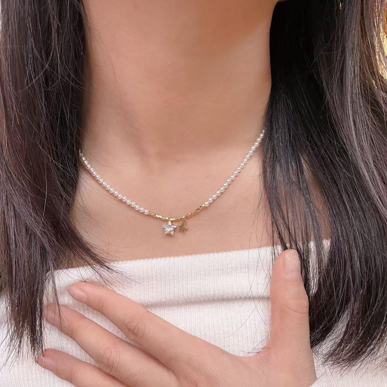Women's Cross Hot Twin High-grade Light Luxury Necklace