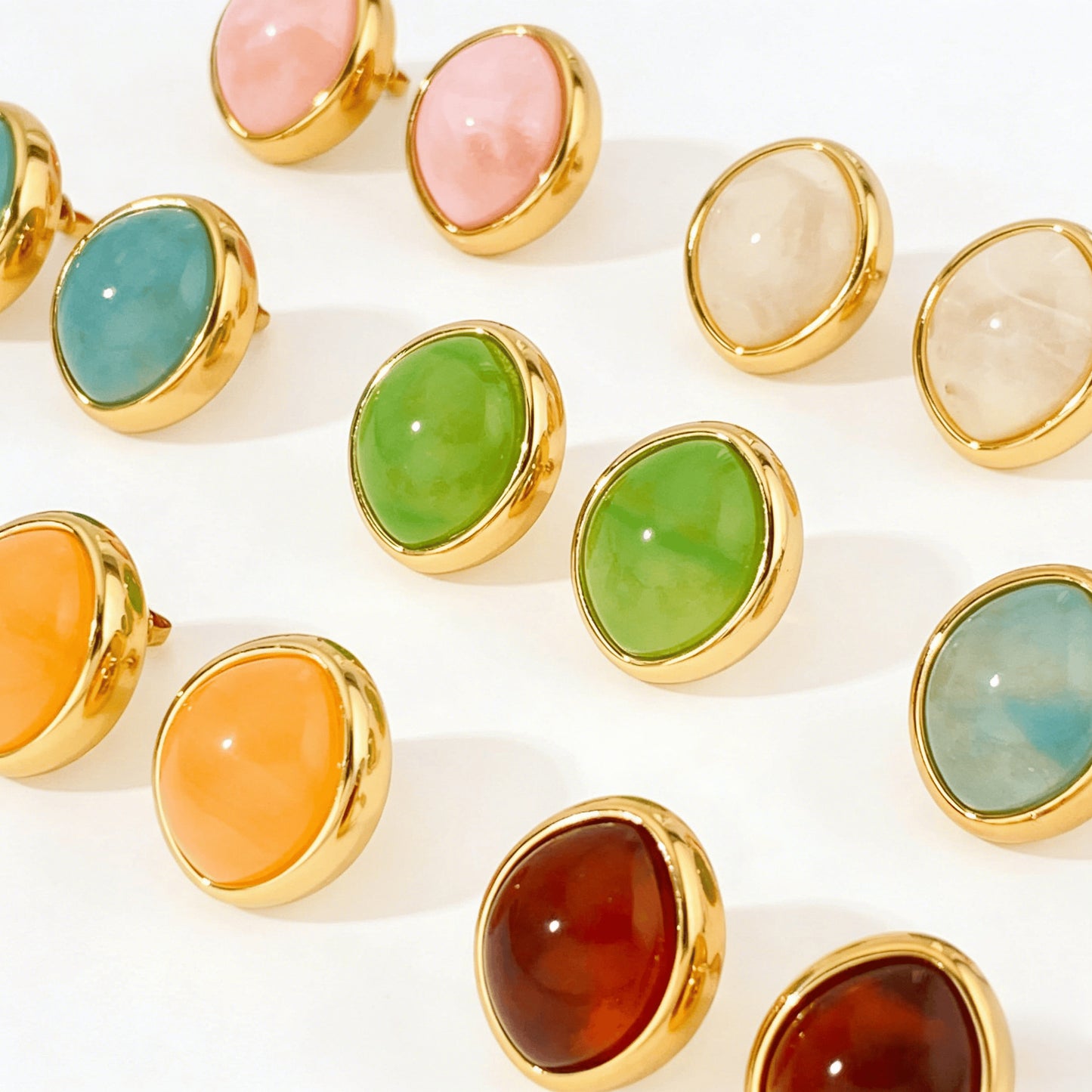 Women's Resin For French Entry Lux Smudges Ornamental Stone High-grade Earrings