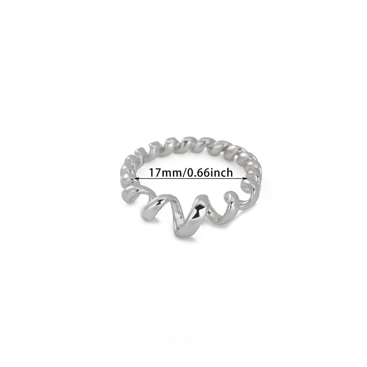 Twisted Line Design Unisex Gold-plated Simple Wave Ring