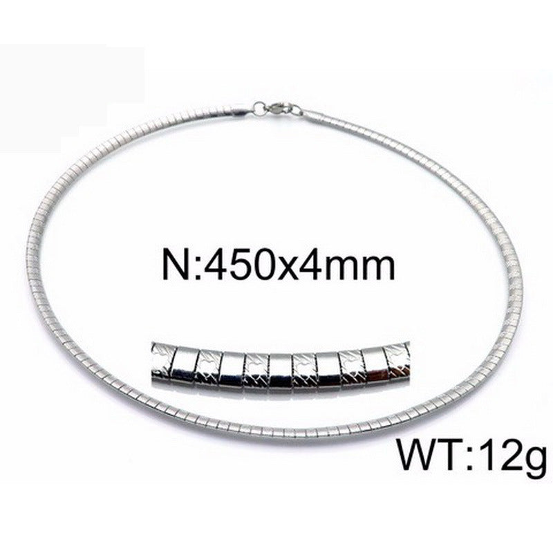 Women's & Men's Fashion Titanium Steel Simple Popular Round Gold Necklaces