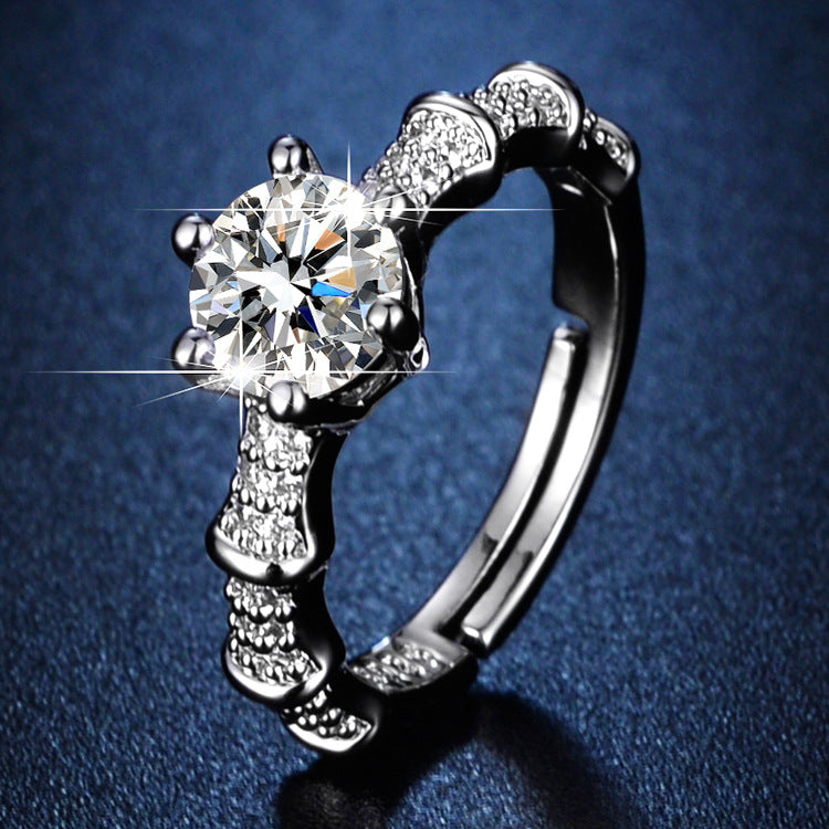 Streaming Imitation Moissanite Eight Hearts Arrows Female Karat Classic Rings