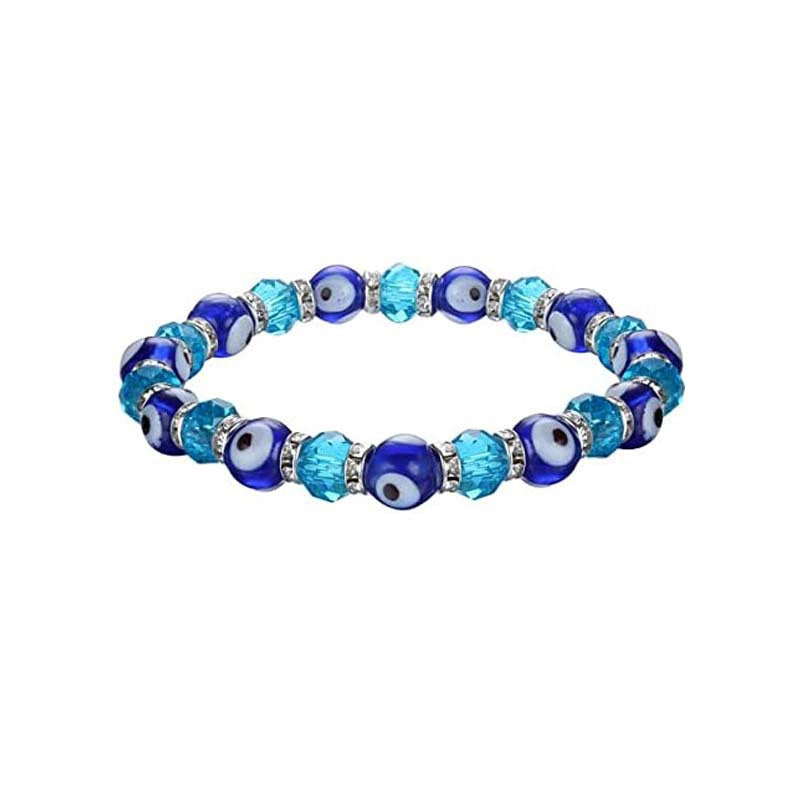 Devil Eye Fatima Palm Beaded Resin Turkish Blue Eyes Elastic Bracelets