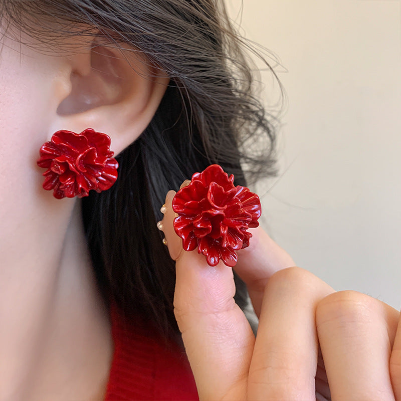 Pattern Love Artificial Pearl Festive High-grade Earrings