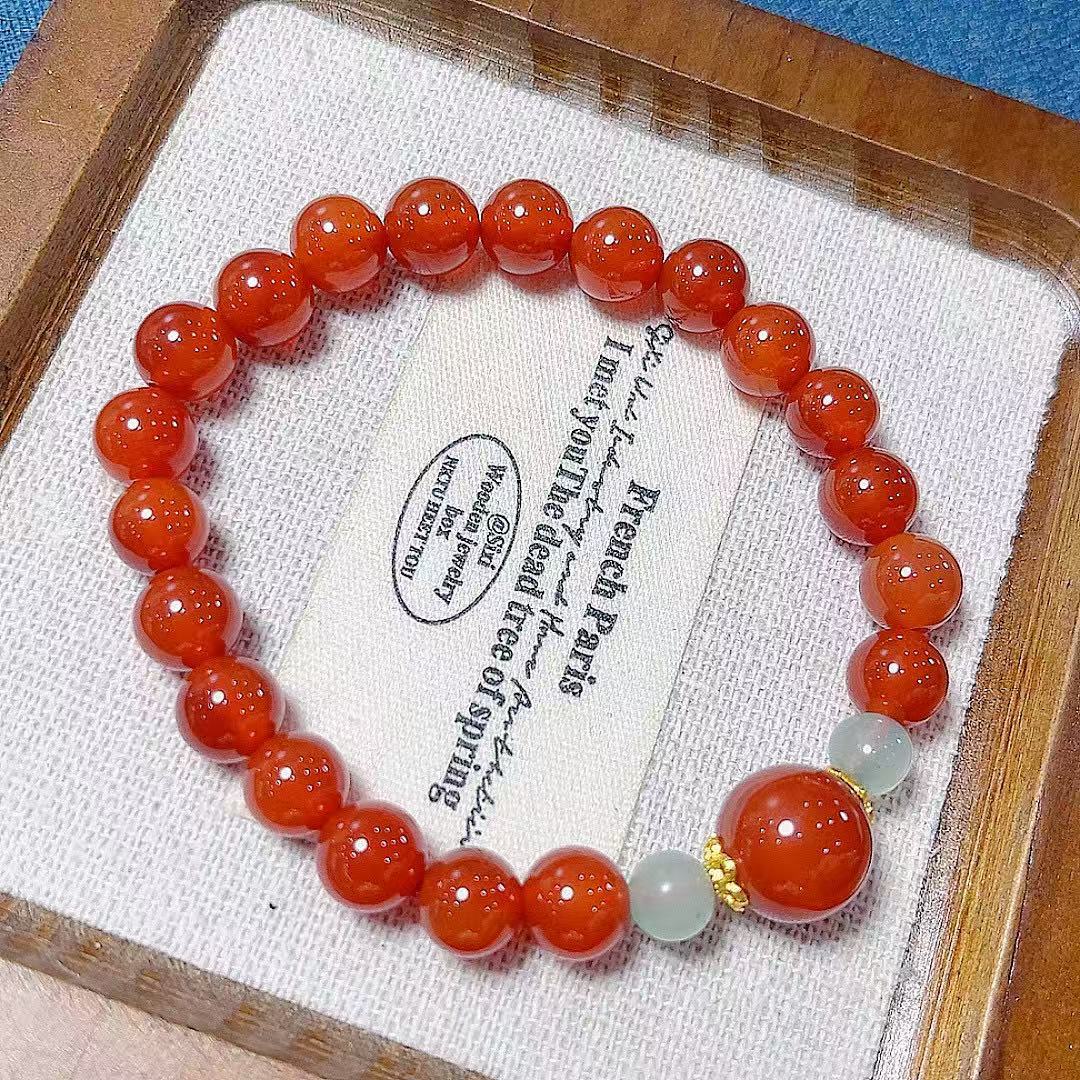 Women's & Men's Red Agate Single Circle Simple Fashion Exquisite Bracelet