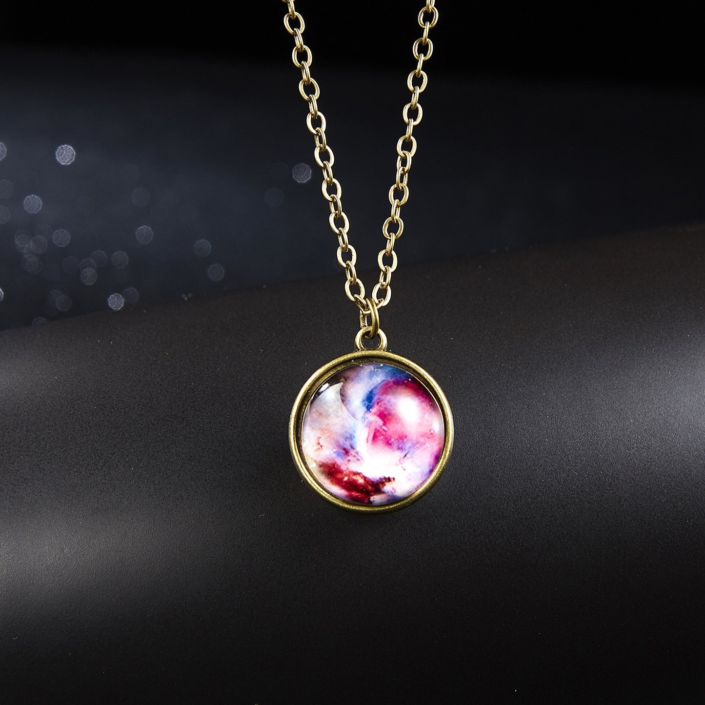 Galaxy Nebula Universe Luminous Double-sided Glass Necklaces