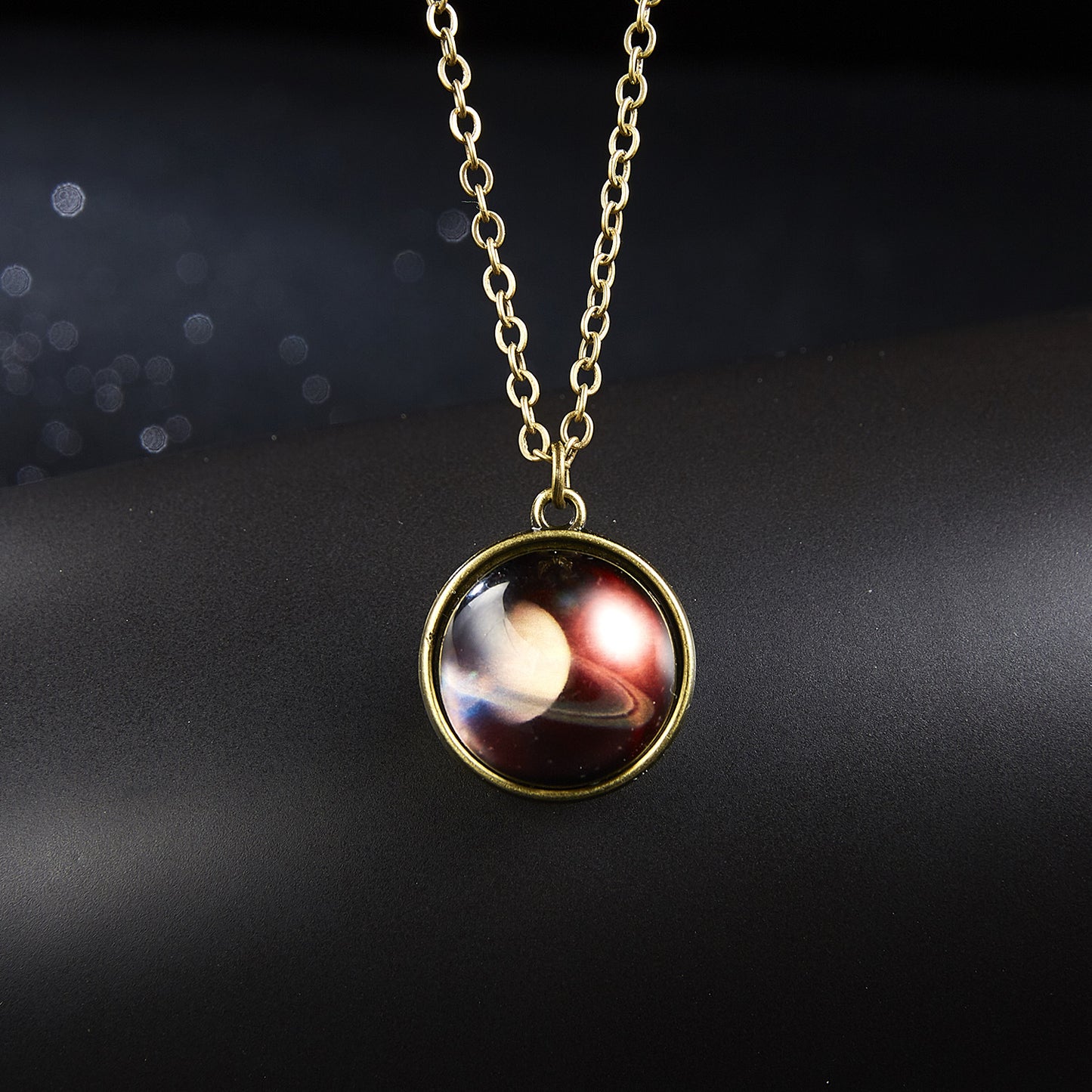 Galaxy Nebula Universe Luminous Double-sided Glass Necklaces