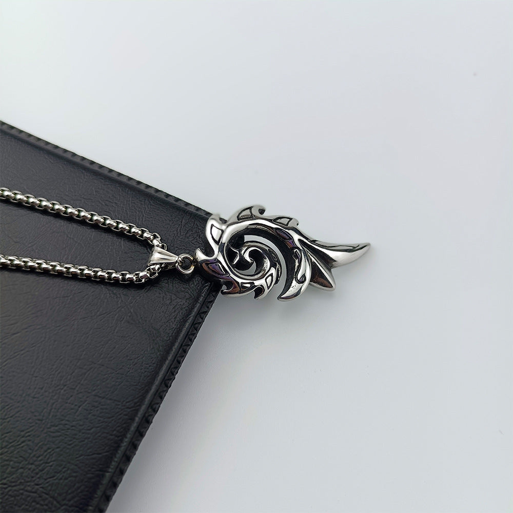 Men's Personality Phoenix Flame Titanium Steel Boys Square Pendants