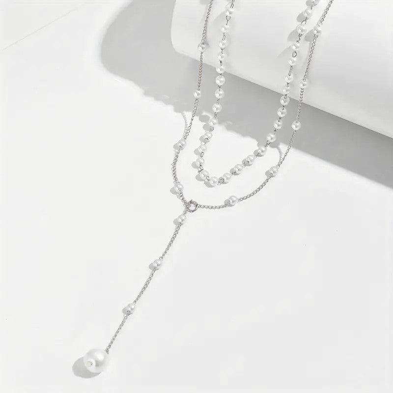 Ornament Fashion Pearl Female Personality Y-shaped Necklaces