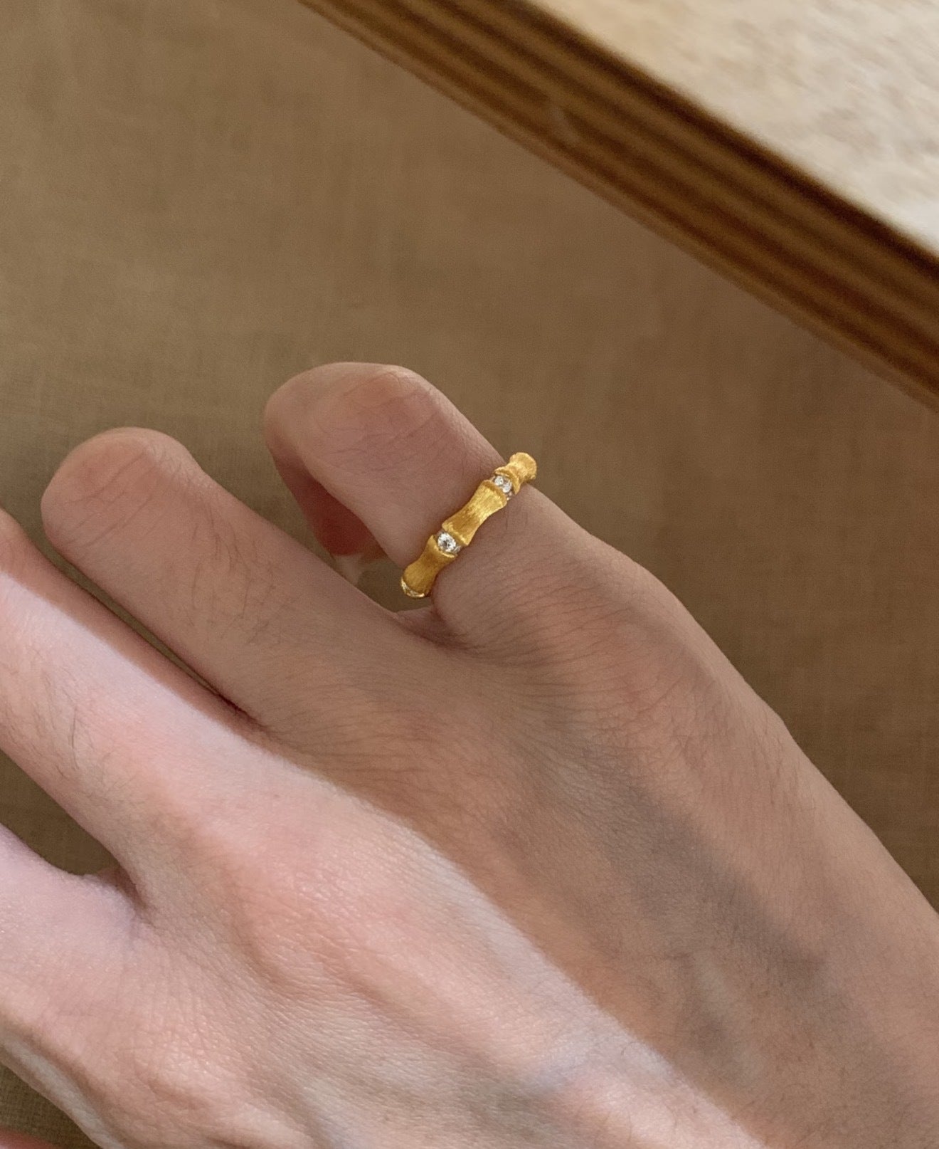 Women's Bamboo Joint Brushed Temperament Entry Lux Niche Simple Fashion Rings