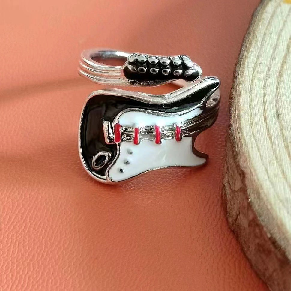 Artistic Fashion Personalized Oil Dripping Guitar Ring