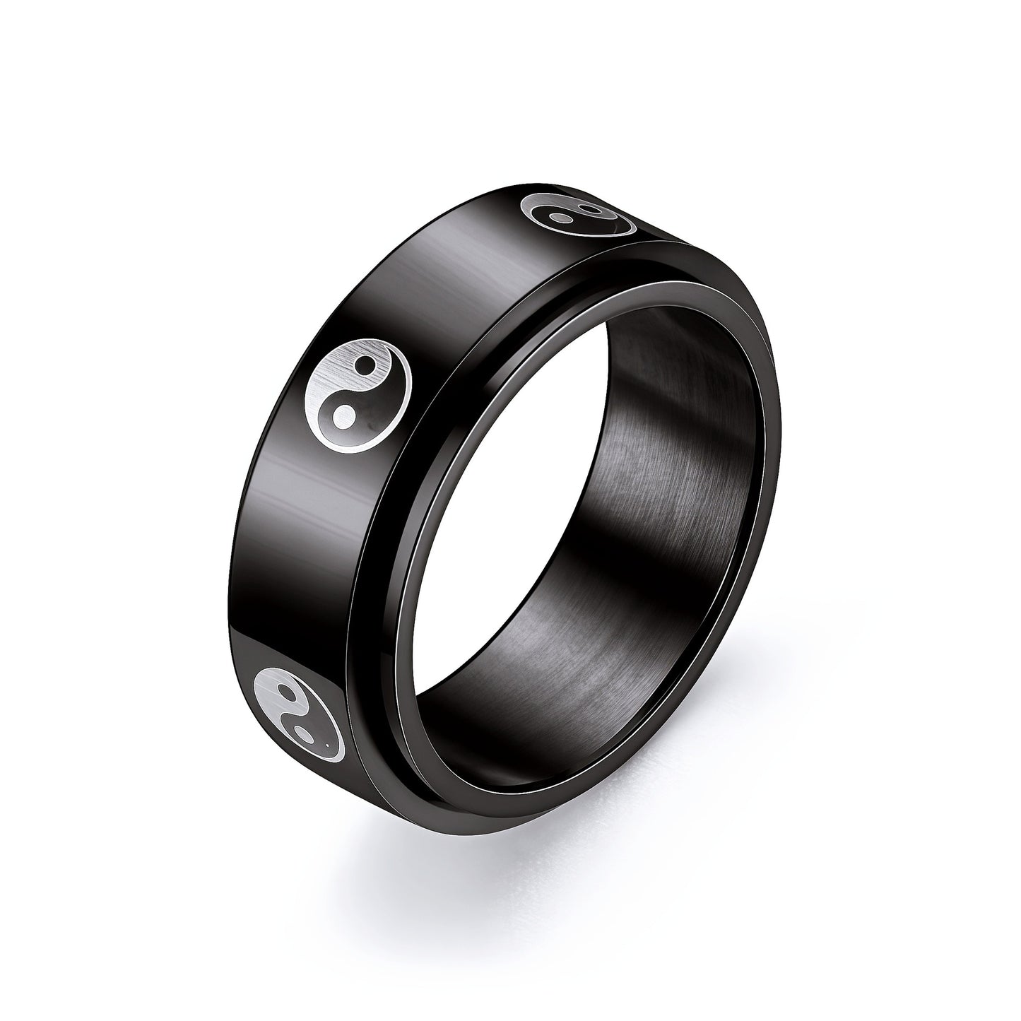 Men's Rotatable Decompression Chain Titanium Steel Star Rings