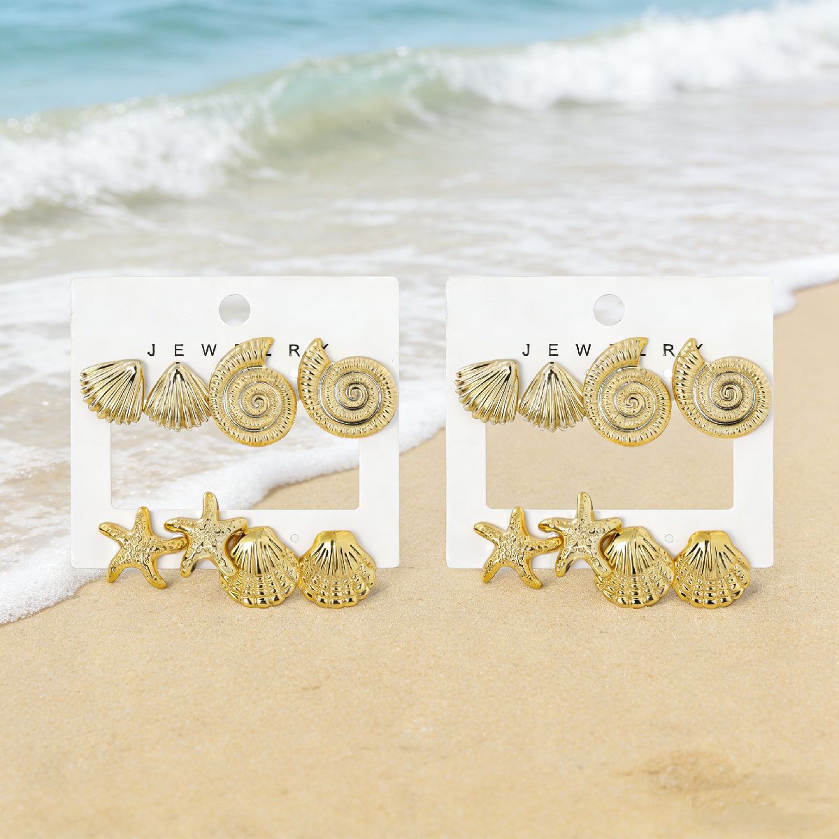 Women's Fashion High-grade Flower Starfish Heart Geometric Simple Match Stud Earrings