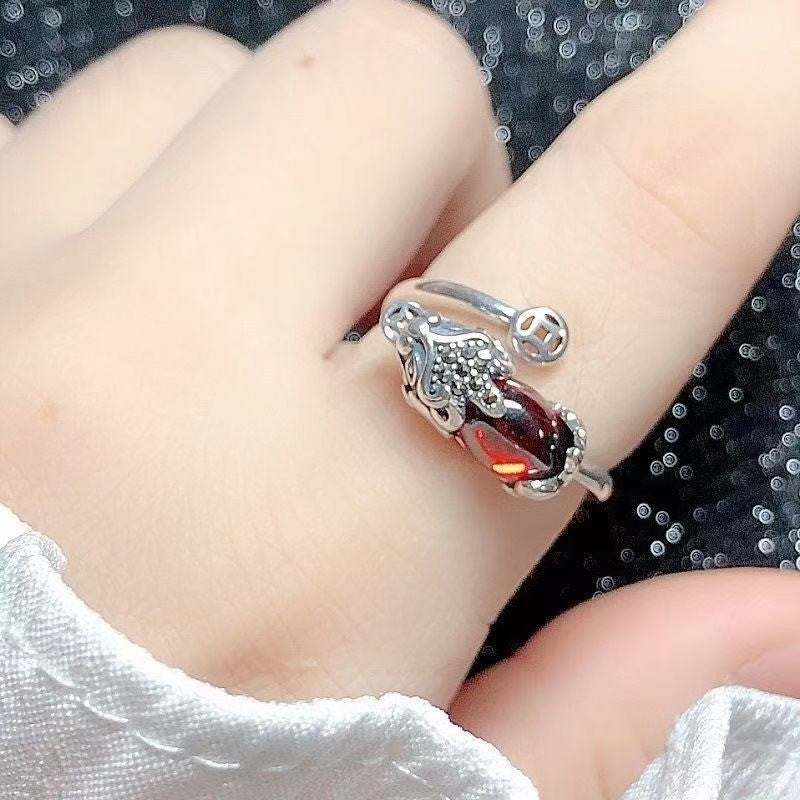 Men's Mouth Domineering Fashion Stacked Single Vintage Rings