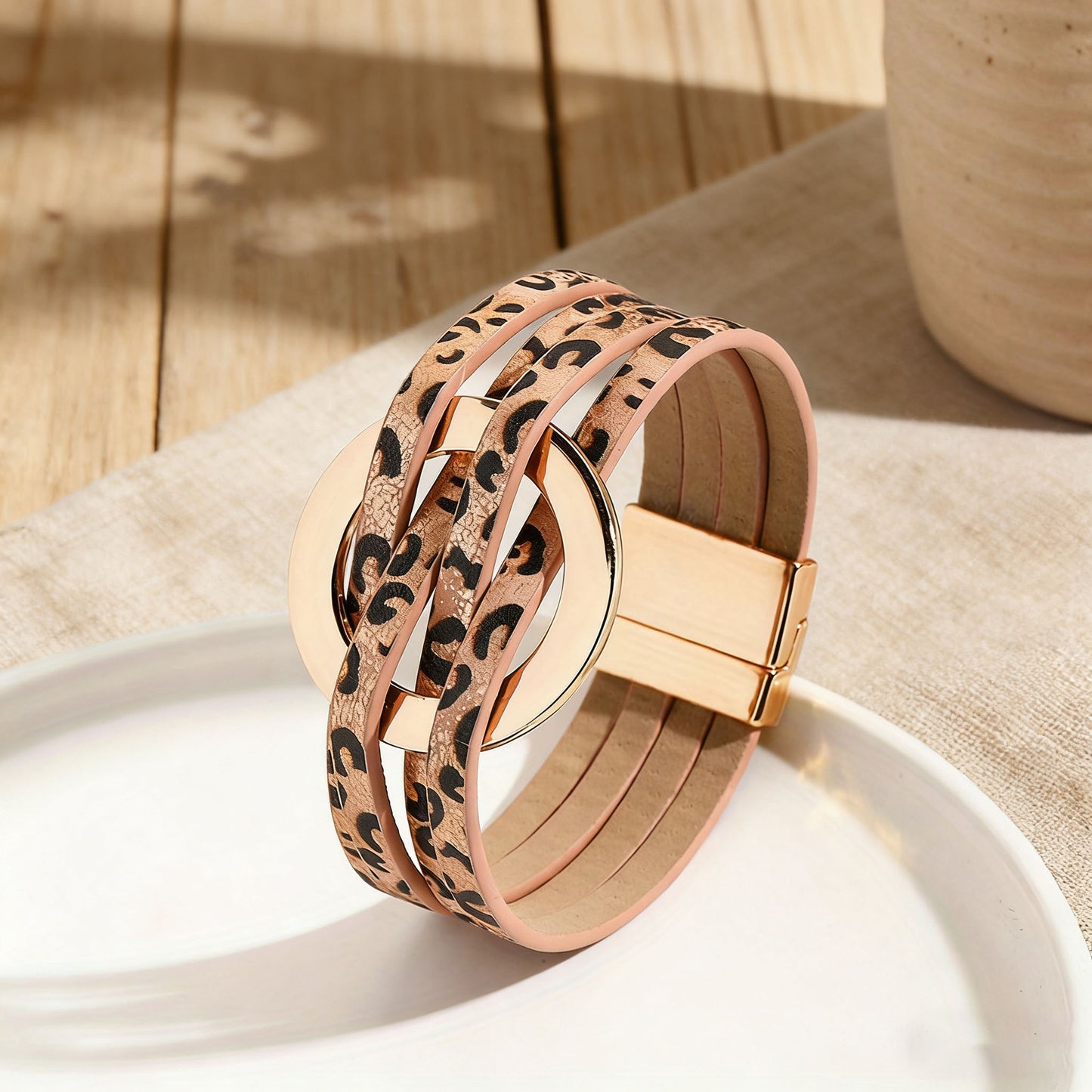 Twin Sense Leather Female Style Niche Design Bracelet