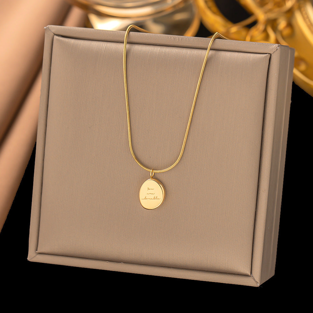 Gold Steel Special Interest Light Luxury Design High-grade Clavicle Chain Necklaces