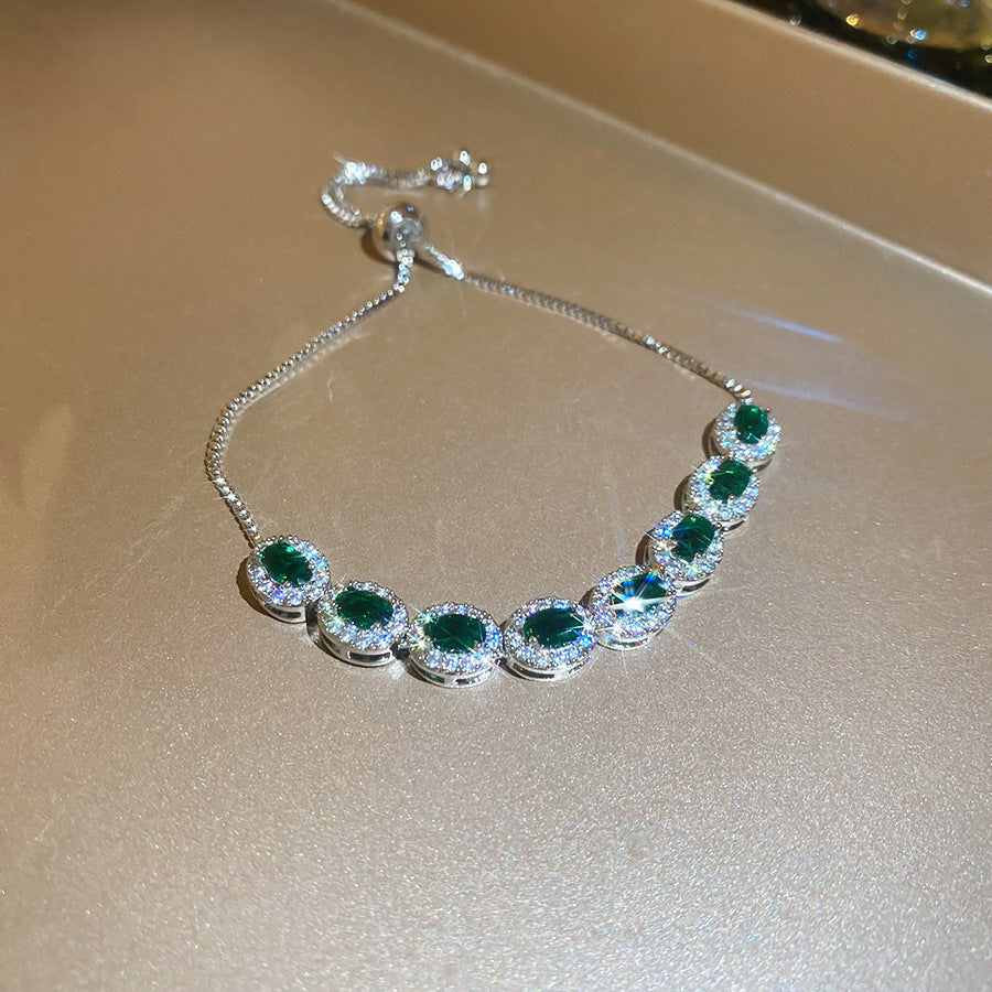 Women's Austrian Bright Gem Flower Light Luxury High-grade Court Style Fashion Bracelets