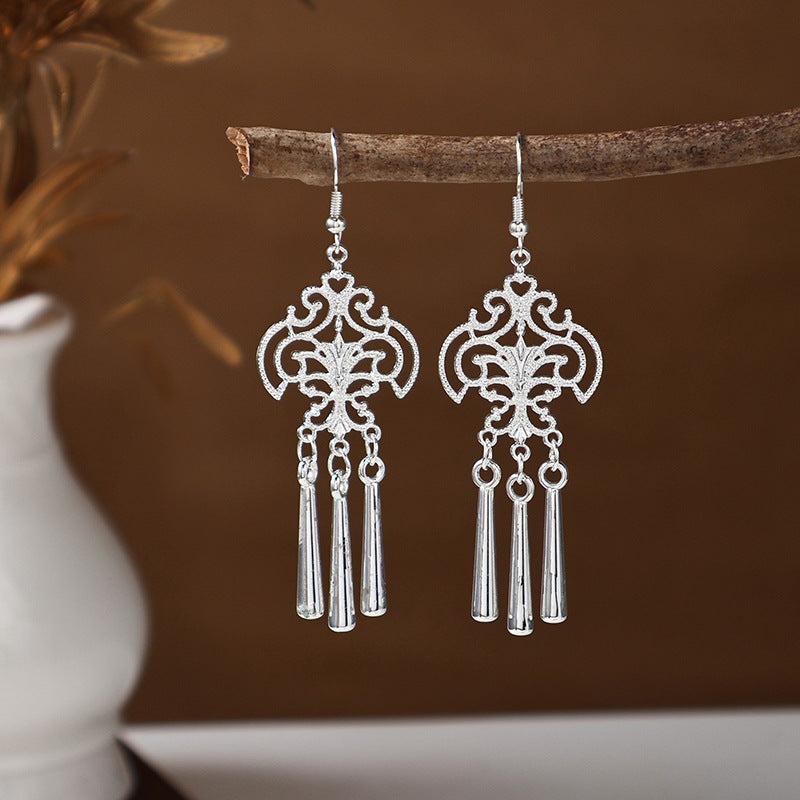 Women's Ethnic Style Imitation Miao Sier Colorful Earrings