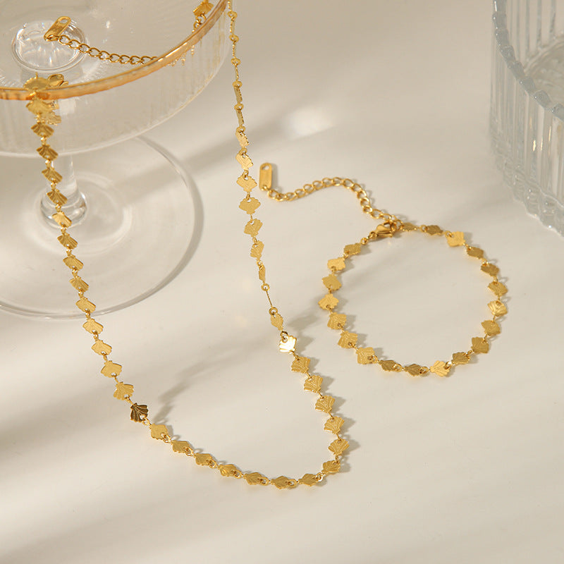 Women's Design Stainless Steel Gold-plated High-grade Titanium Necklace