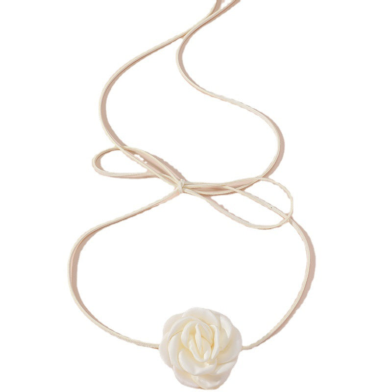 Black Beige Wine Red White Flower Vintage Court Collar